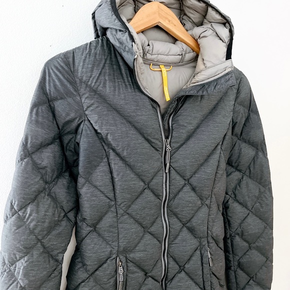 Lole Jackets & Blazers - Lole Goose Down Coat Puffer Parka Quilted Winter Hooded Size Gray Black XS